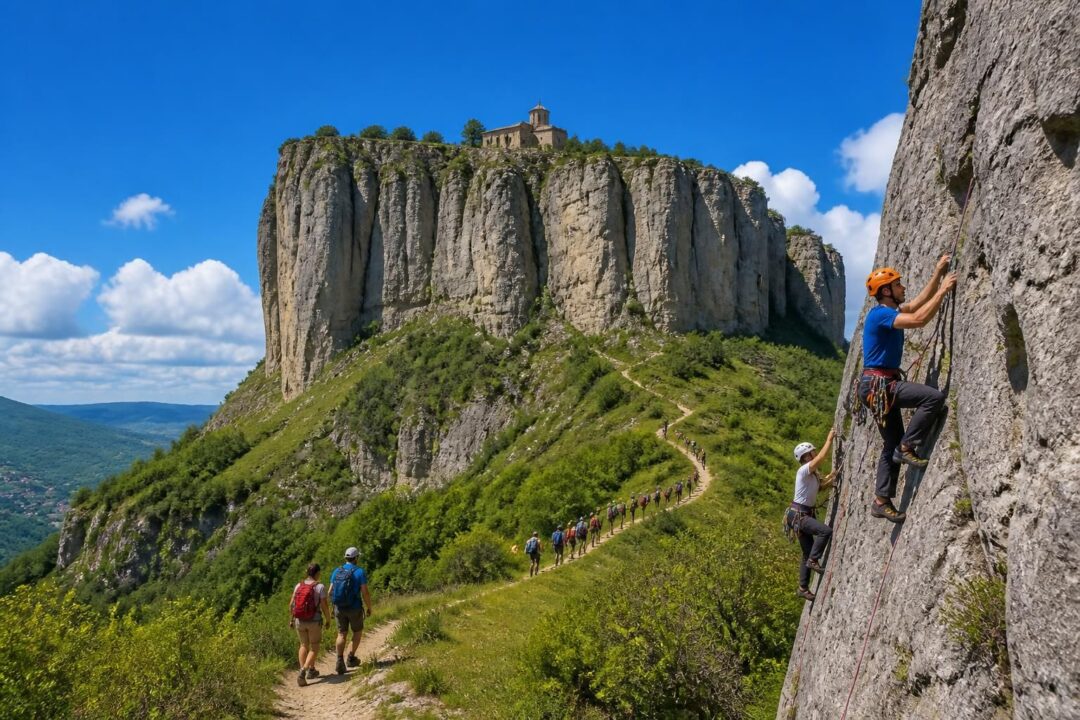 scopri la pietra di bismantova: sentieri panoramici, arrampicate emozionanti ed eremi storici. la guida completa per un trekking indimenticabile.